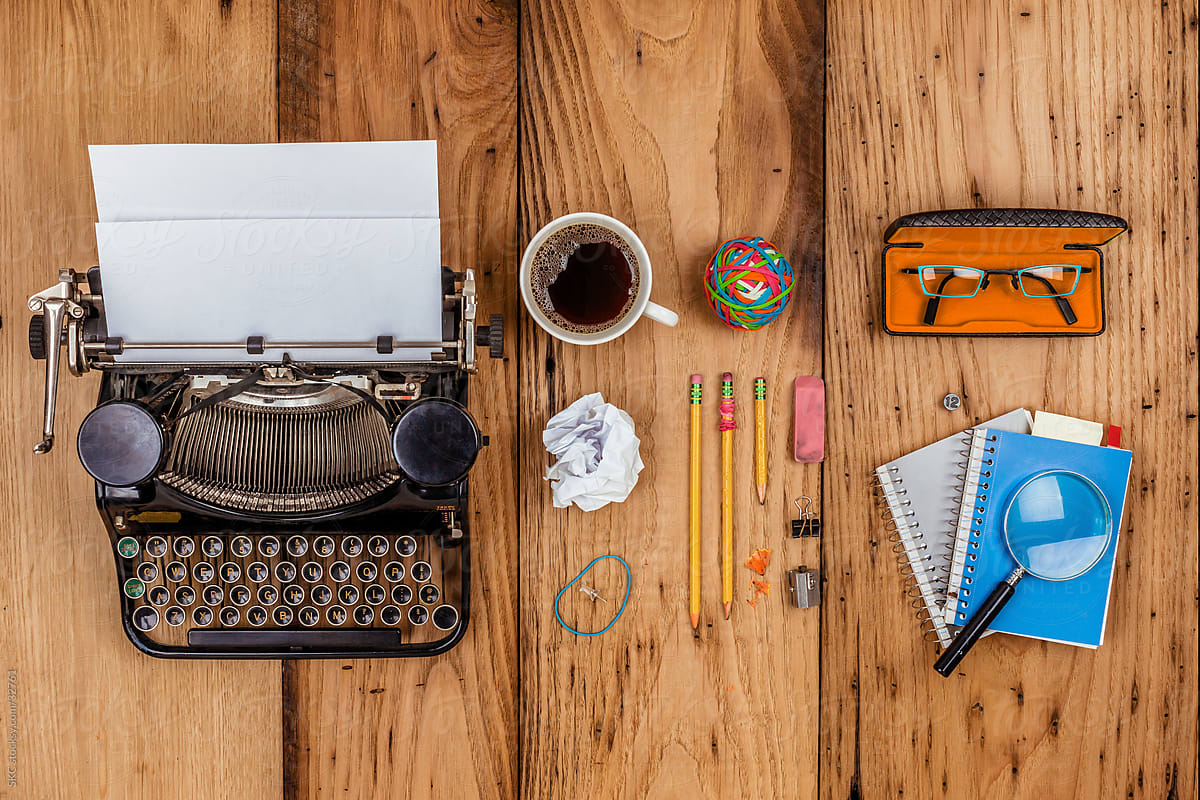 Vintage Typewriter and author/office inspired objects