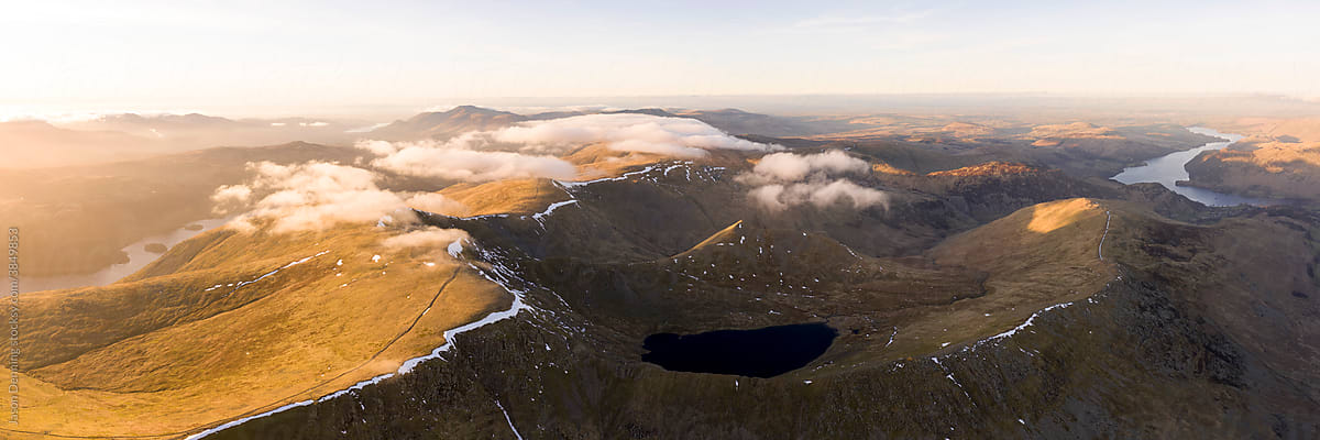 Helvellyn and Striding Edge Aerial Lake District
