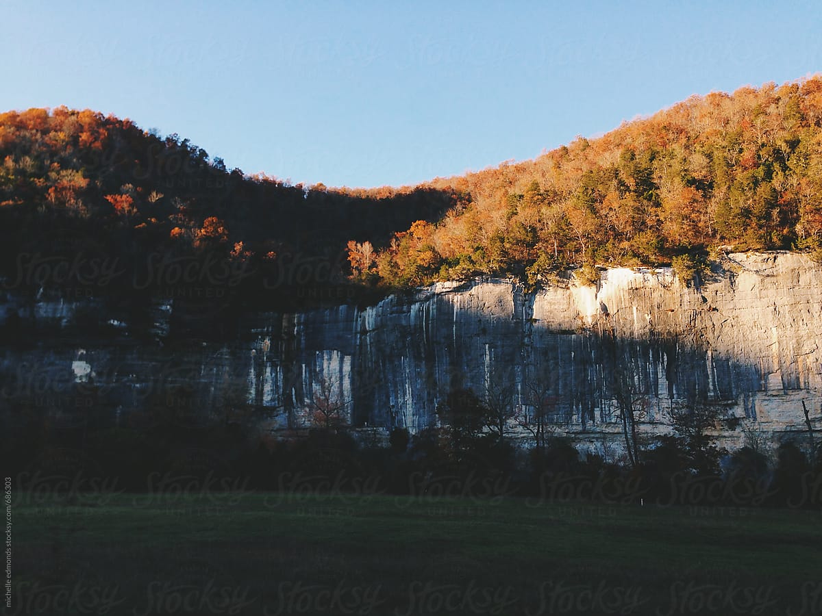 Tall Bluffs with Shadow Overlooking the Buffalo River