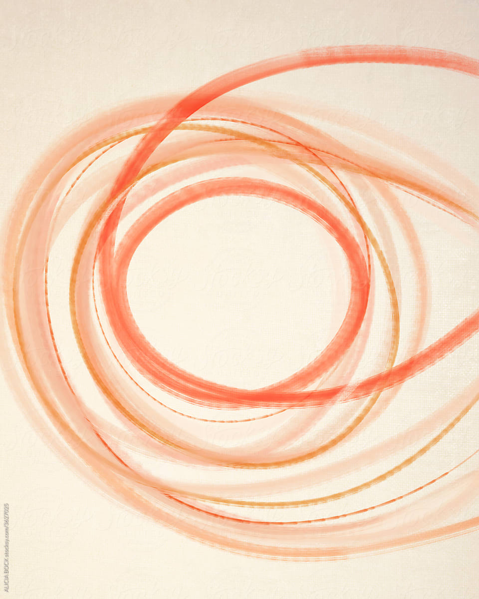 Abstract Pink and Orange Circular Lines