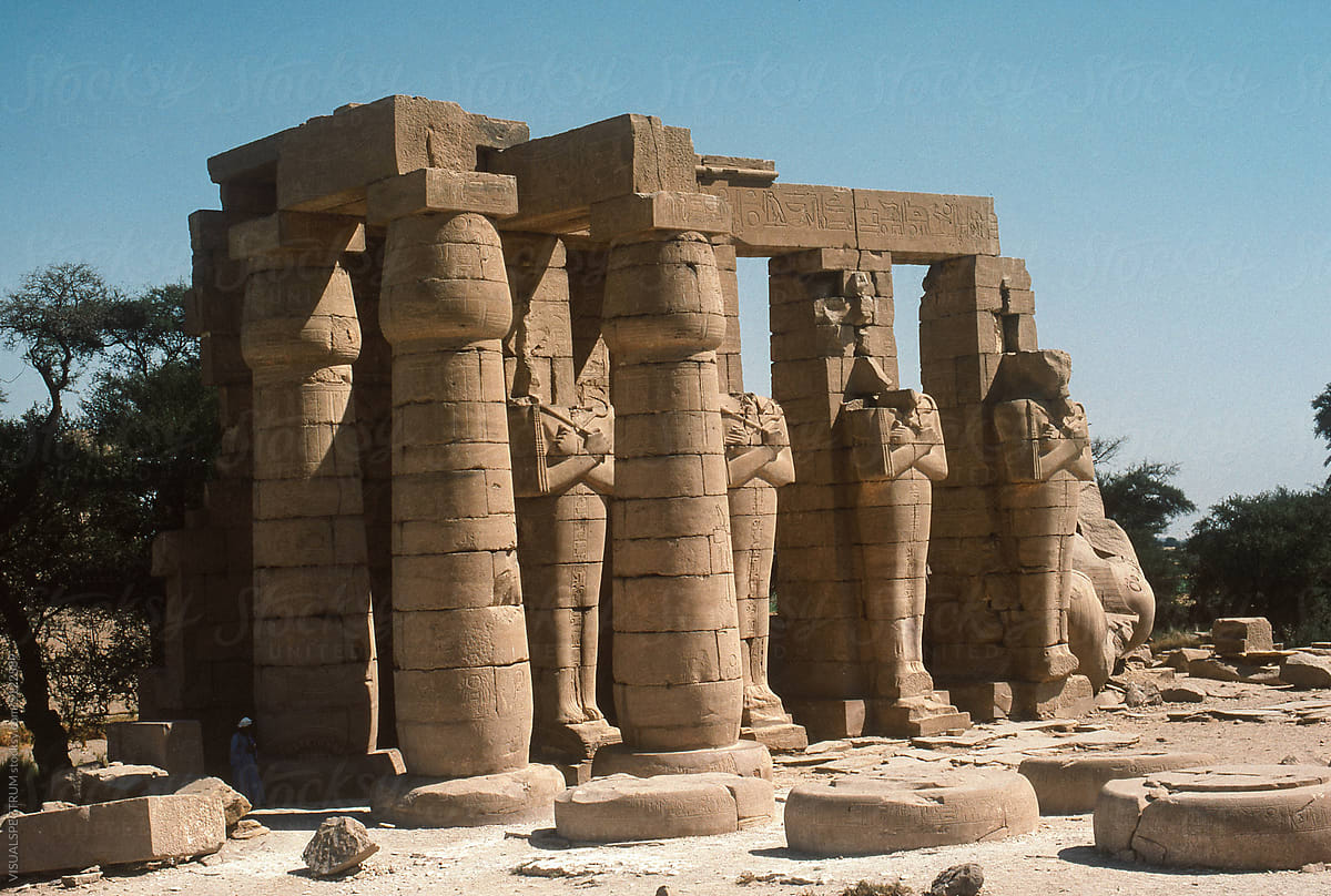 Temple of Ramesses in Luxor in 1970s