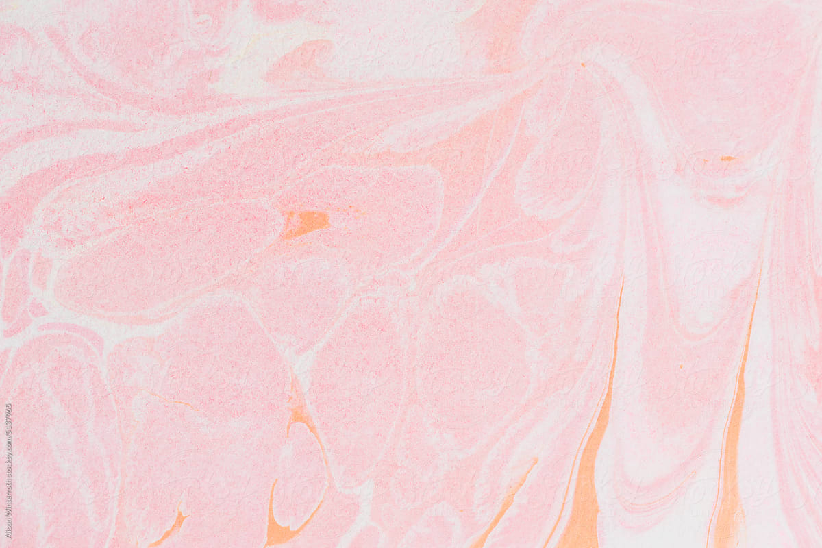 Pink and orange marbled paper