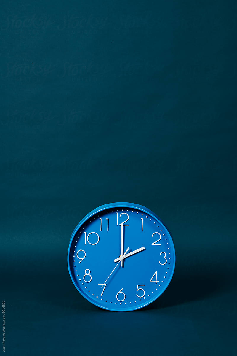 blue clock strikes two oclock