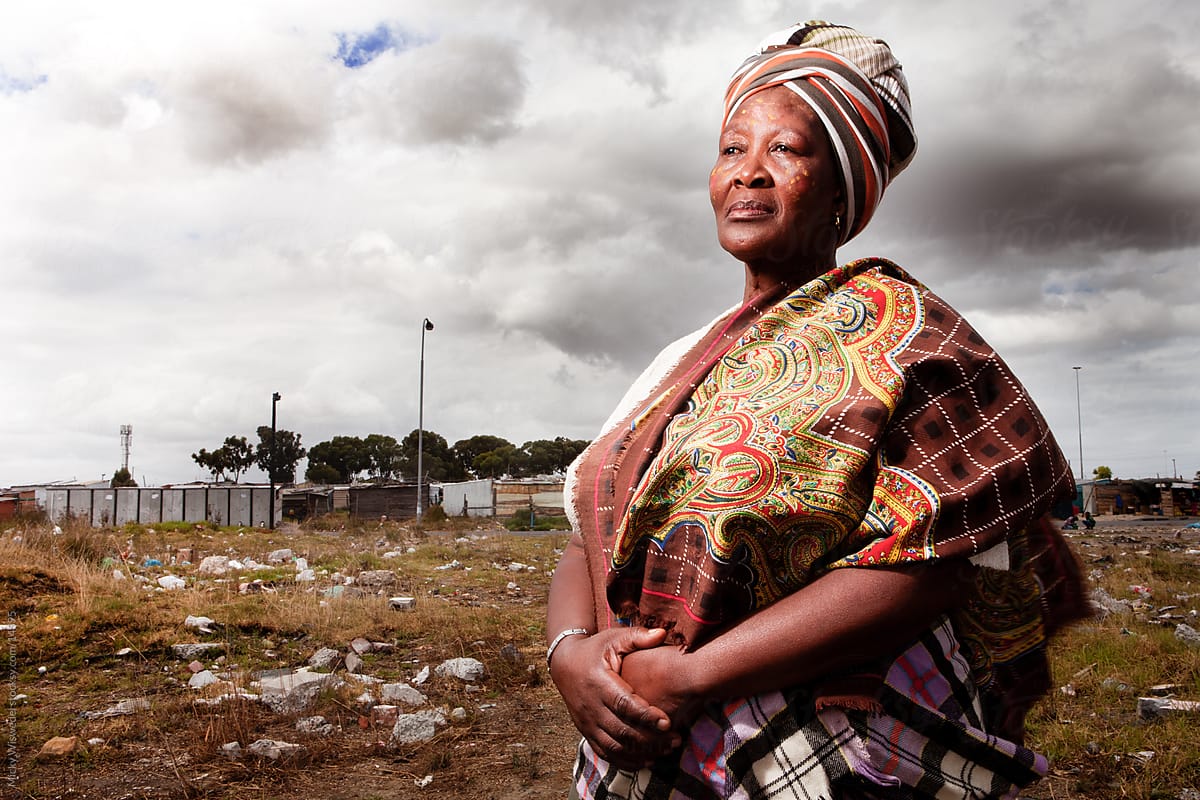 Black African Woman in a township