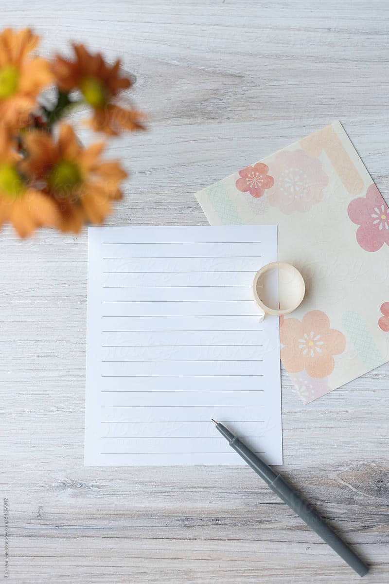 Stationery and flower