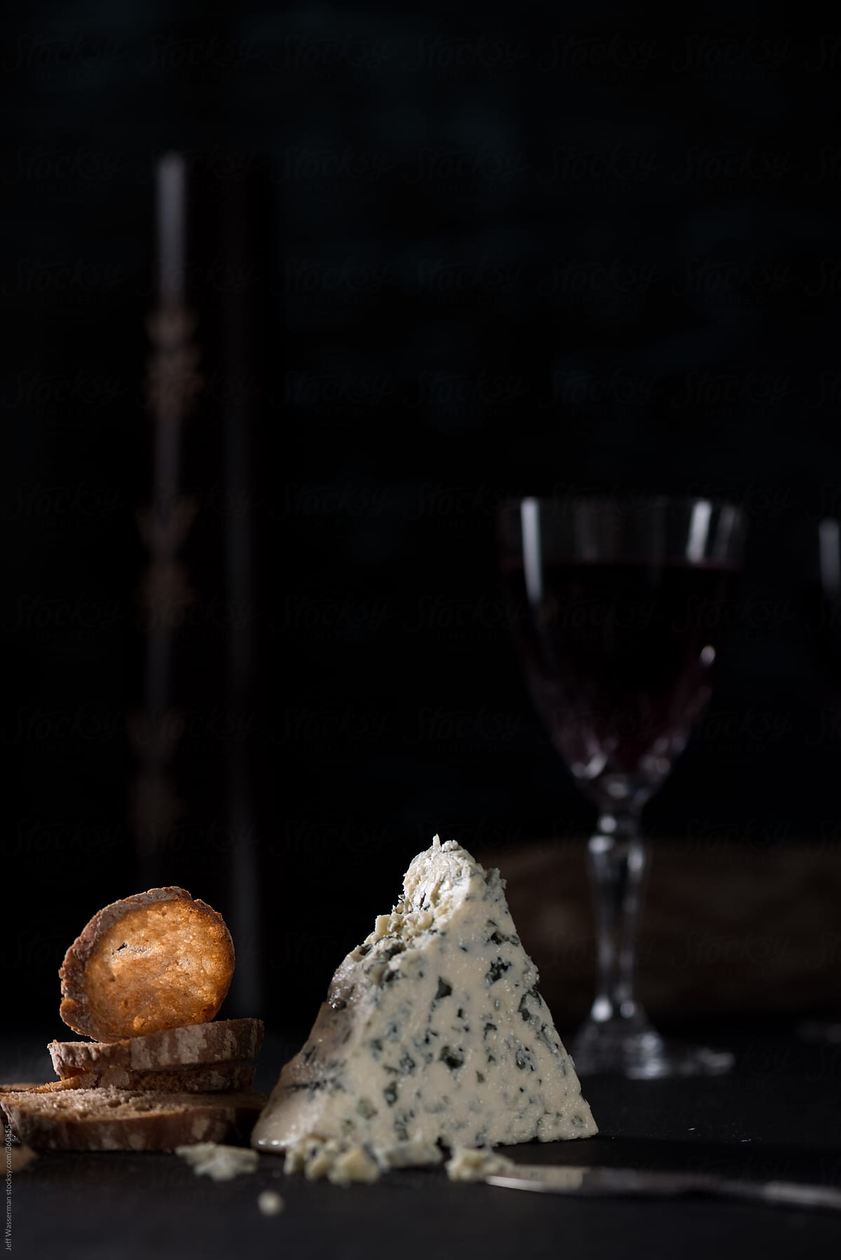 Blue Cheese, Red Wine and Baguette