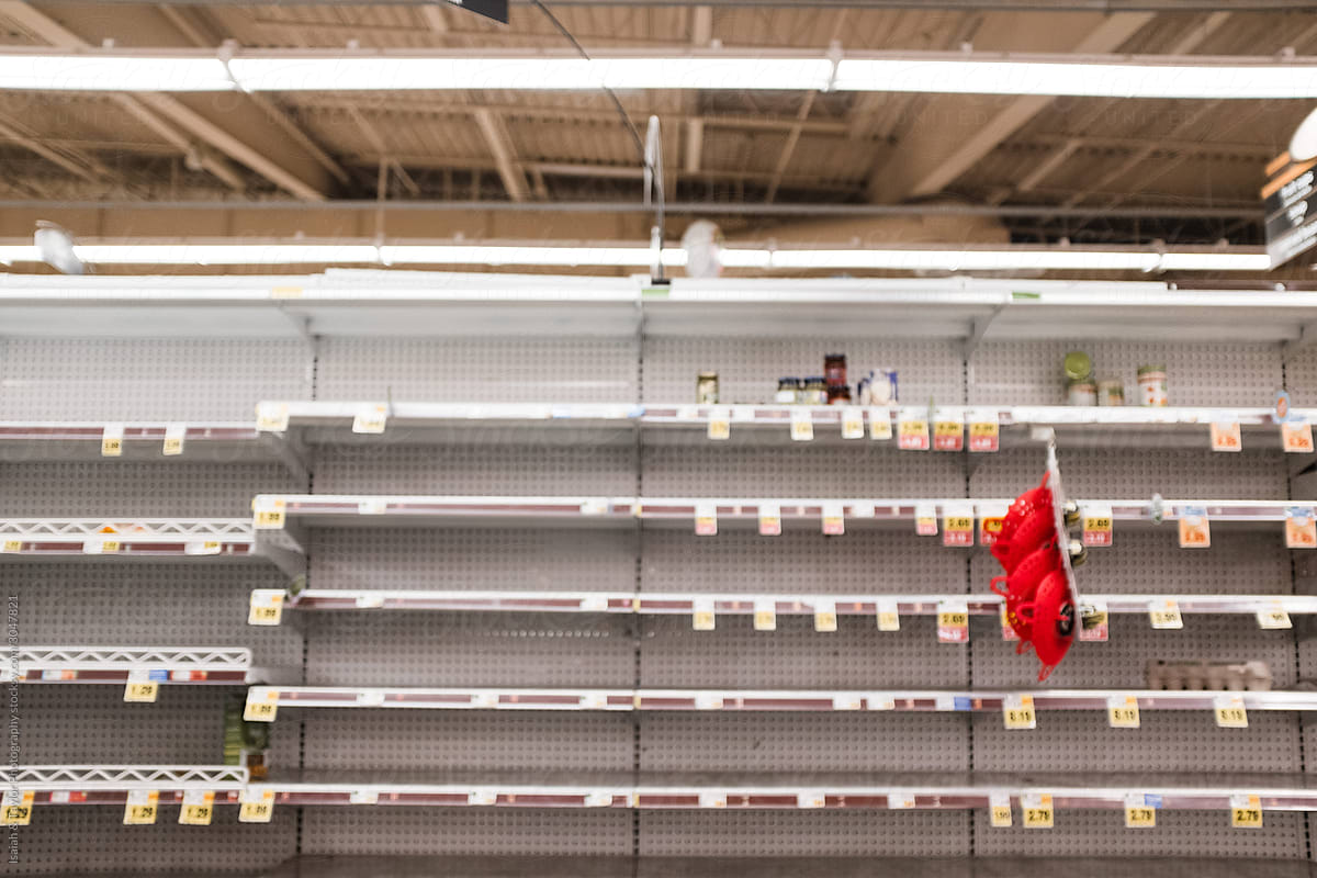 Empty grocery store shelves during the Coronavirus pandemic
