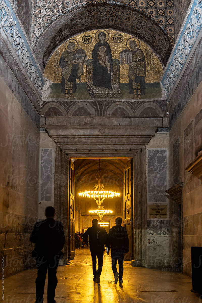 Interior of Hagia Sophia Mosque.