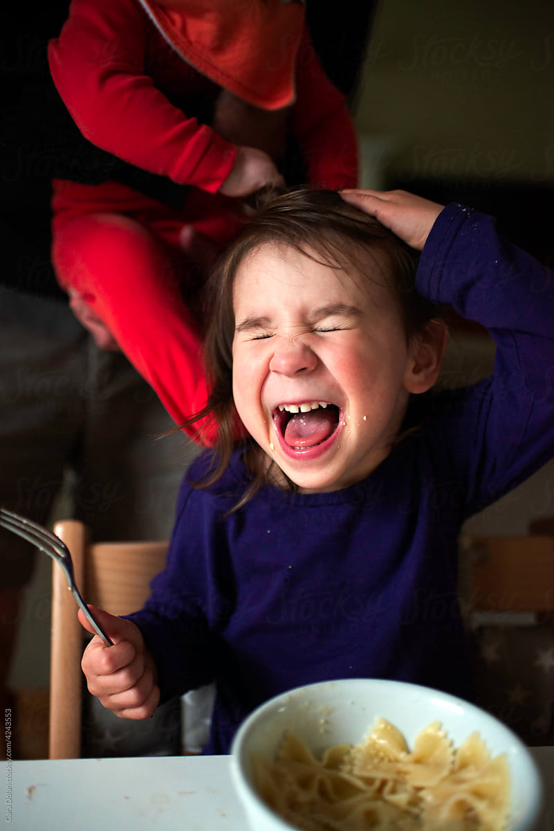 Baby Brother Pulls Sister\'s Hair While She Eats Dinner