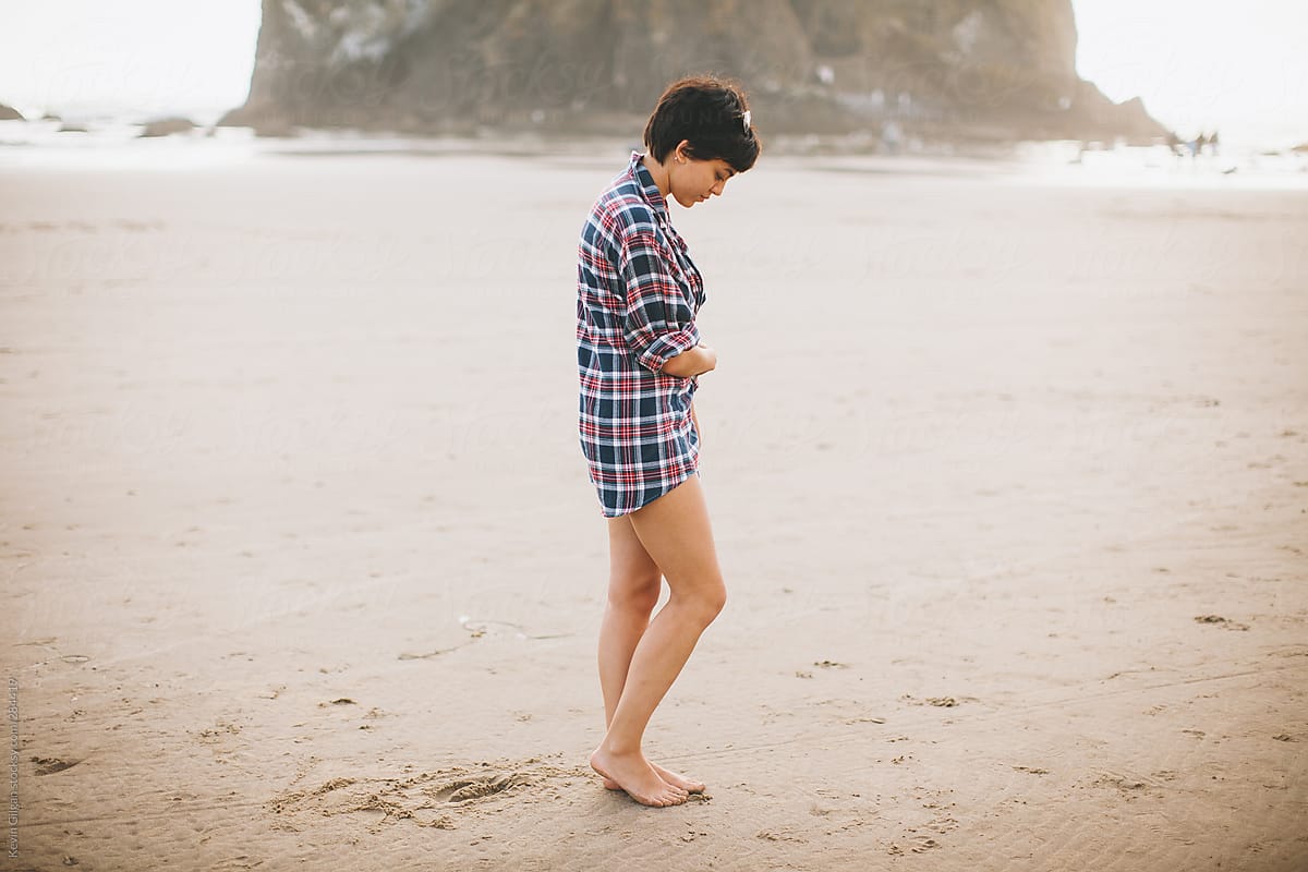 Girl in Flannel at the Beach