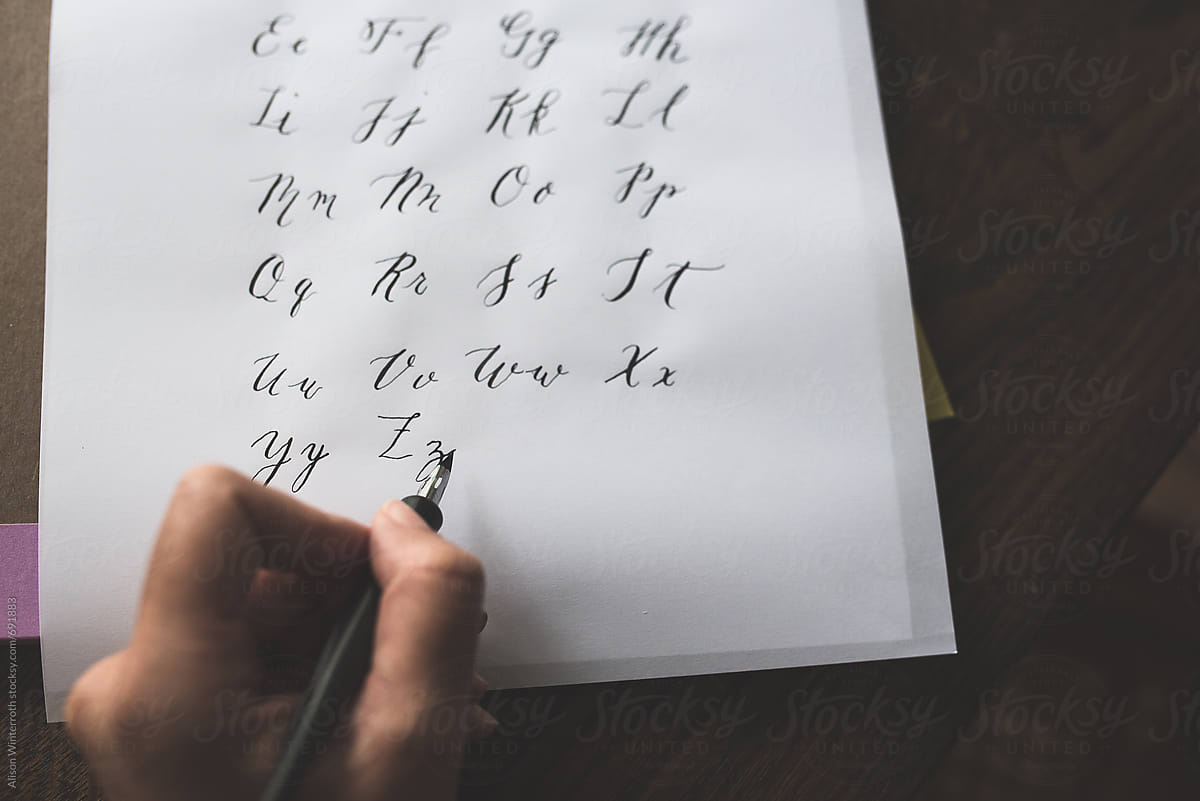 A Left Handed Woman Learns The Modern Calligraphy Alphabet