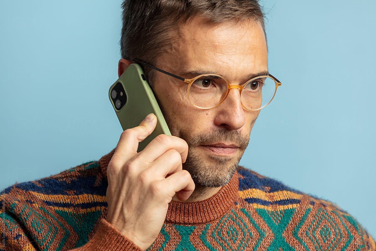 Portrait of a man talking on a cellphone