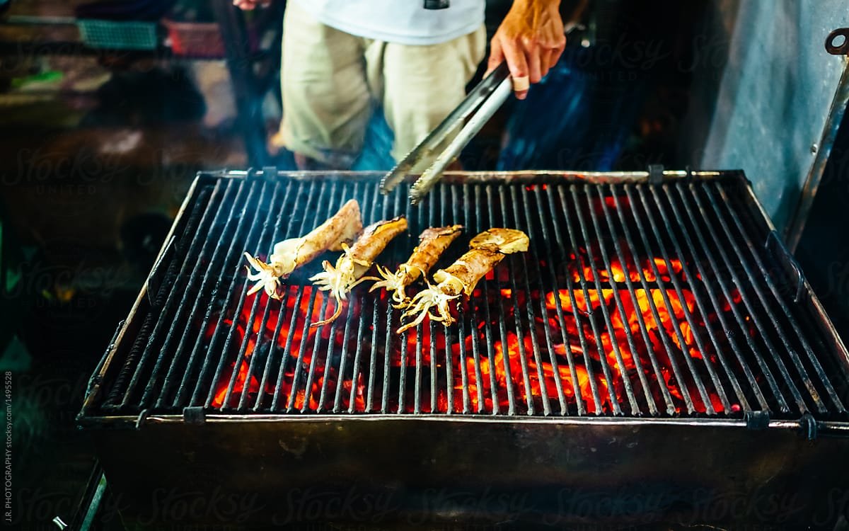 Barbecued seafood