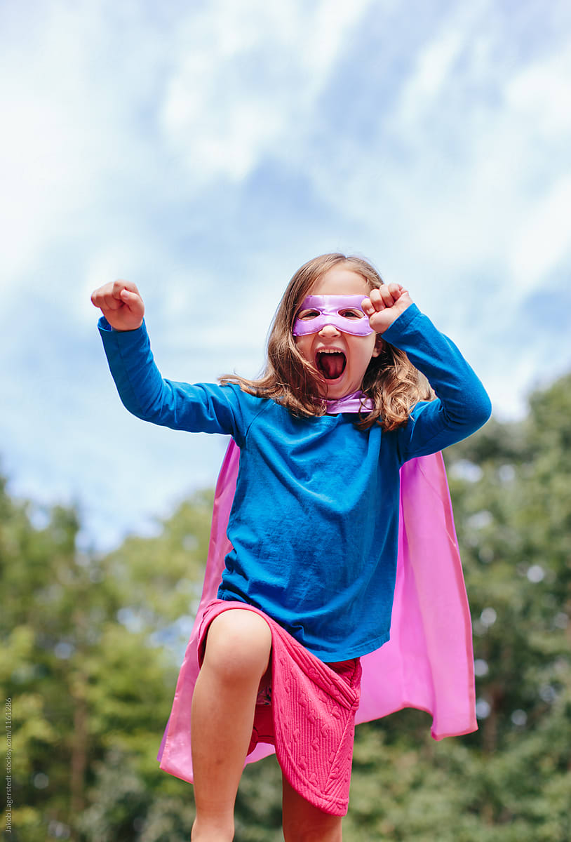 Cute Young Girl In A Superhero Outfit By Stocksy Contributor Jakob 