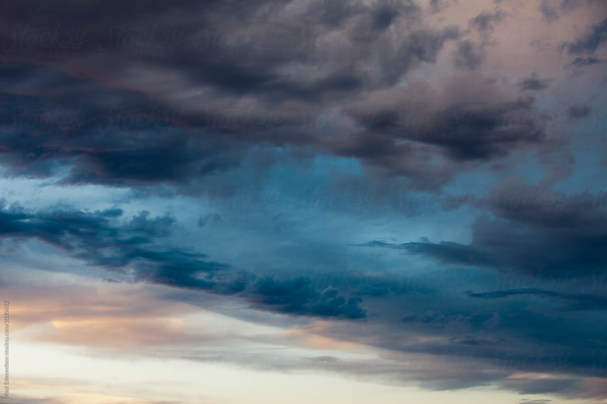 Dark and stormy sky at dusk, Utah