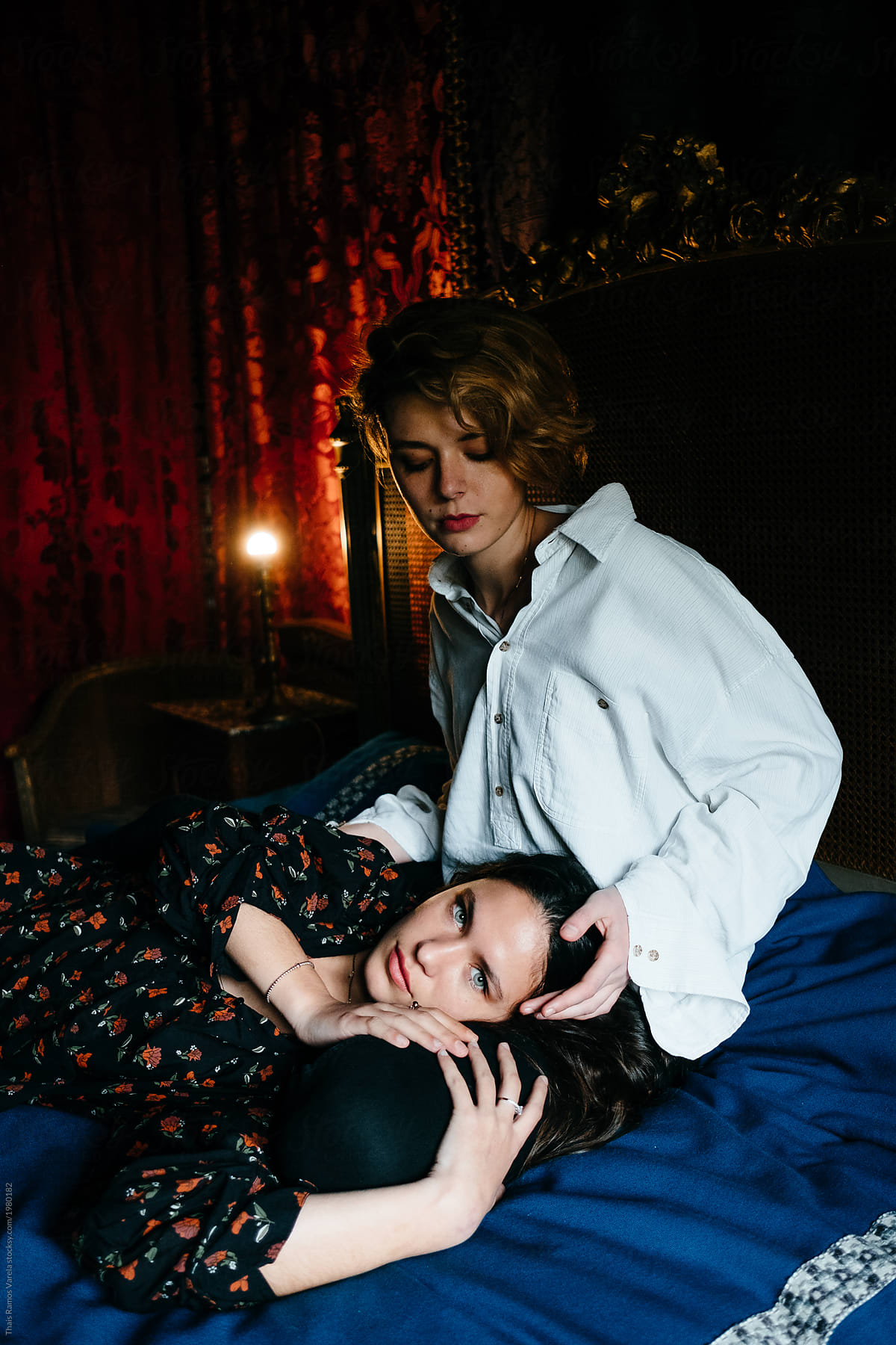 Portrait Of A Beautiful Young Couple In A Baroque Room By Stocksy Contributor Thais Ramos