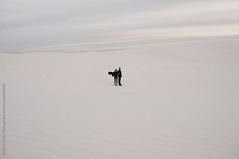 Couple together in desert
