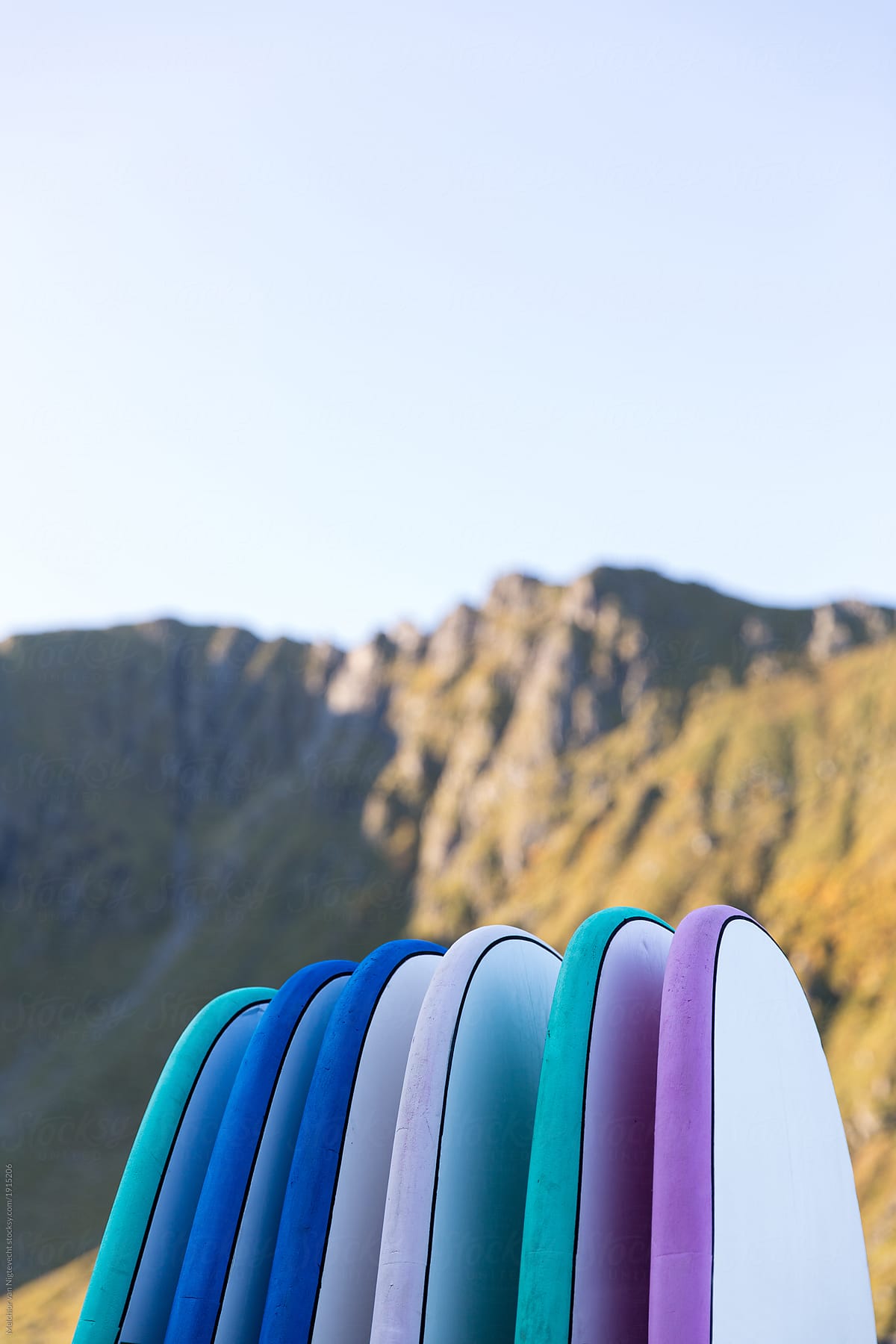 Colorful surfboards
