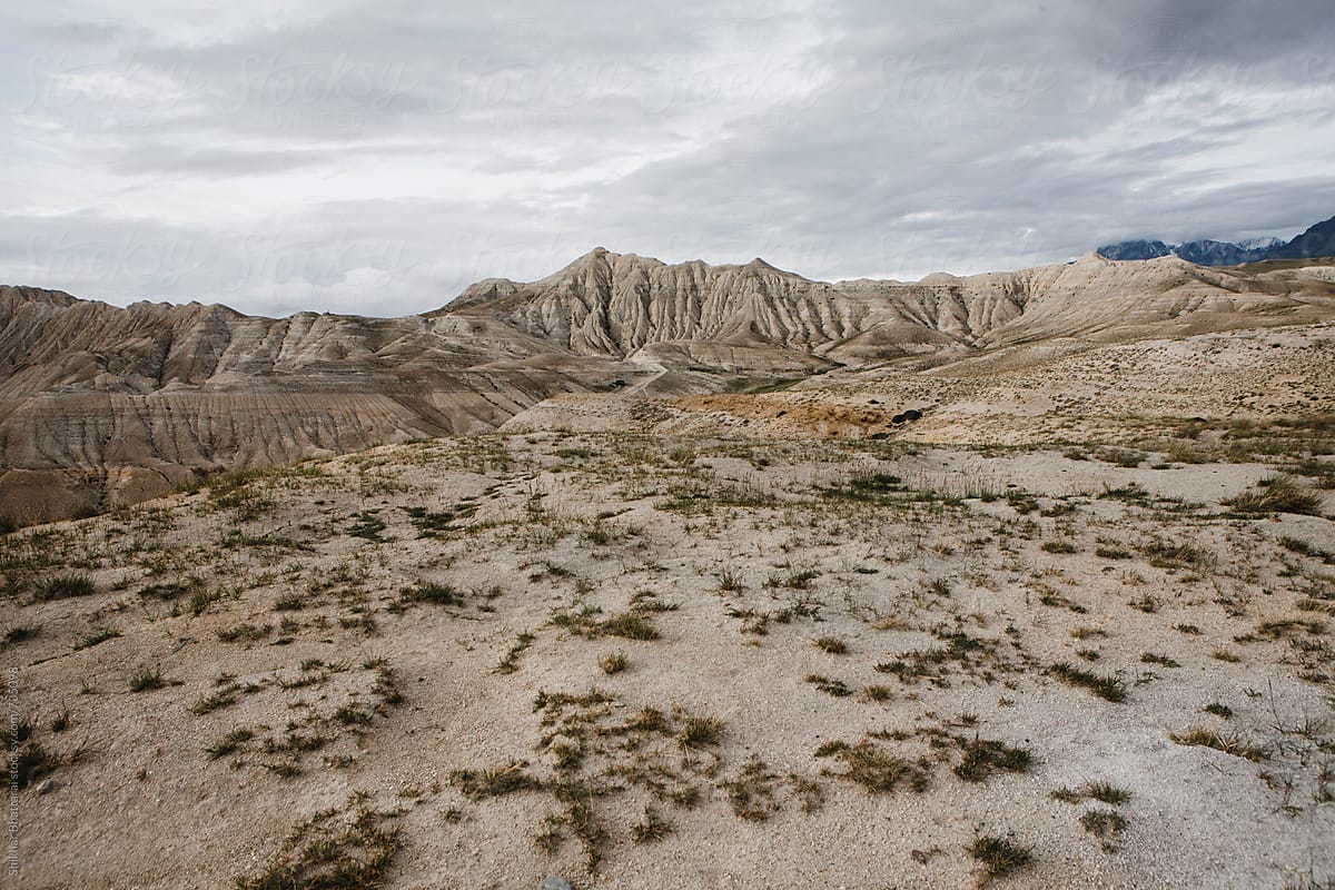 Dry, desolated landscape of Upper Mustang, Nepal.