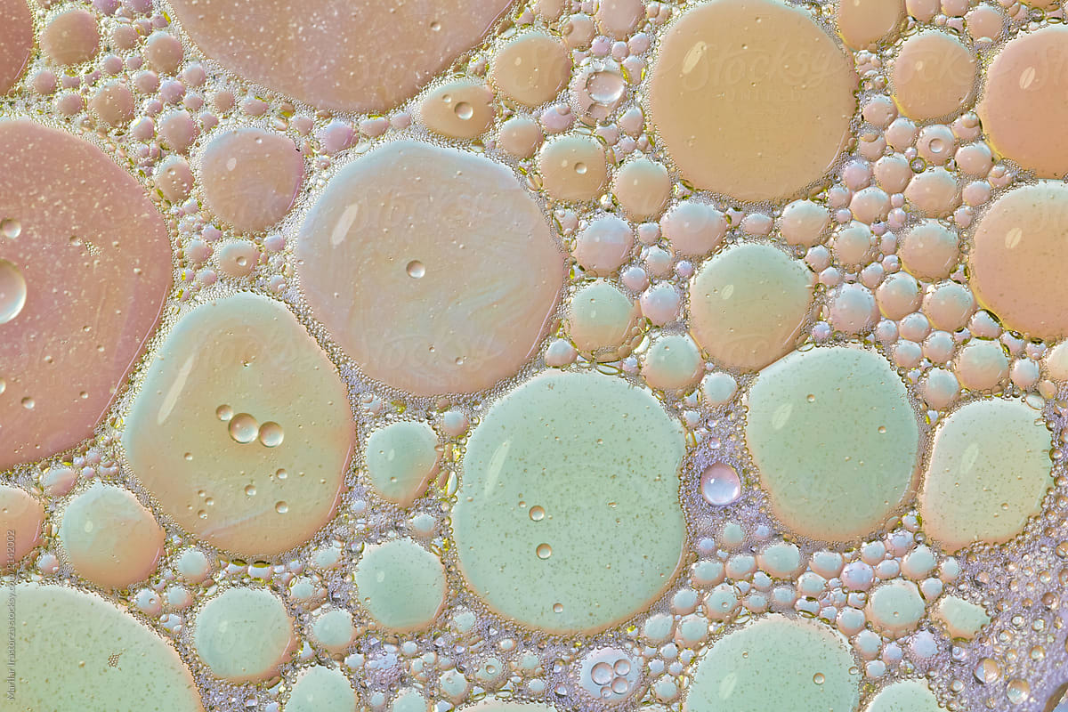 Abstract colorful soap and oil bubbles