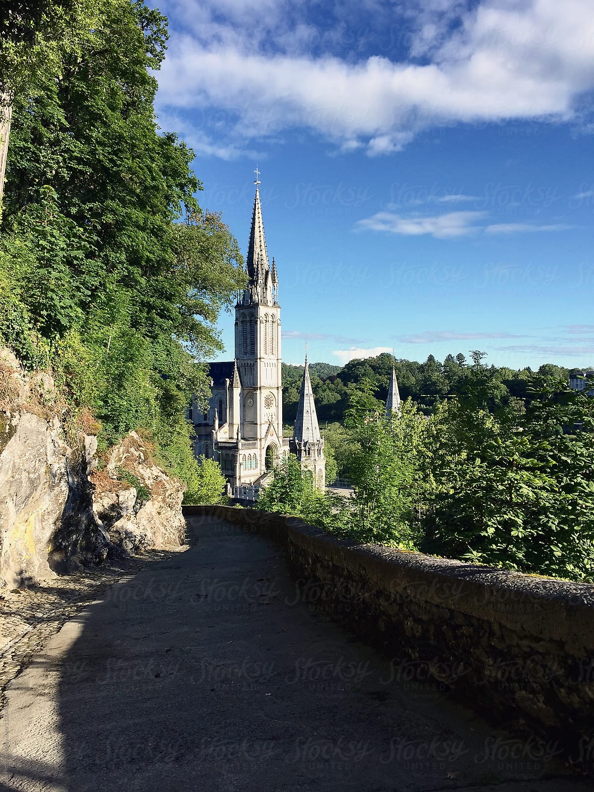 The Cathedral of Lourdes in a sunny morning