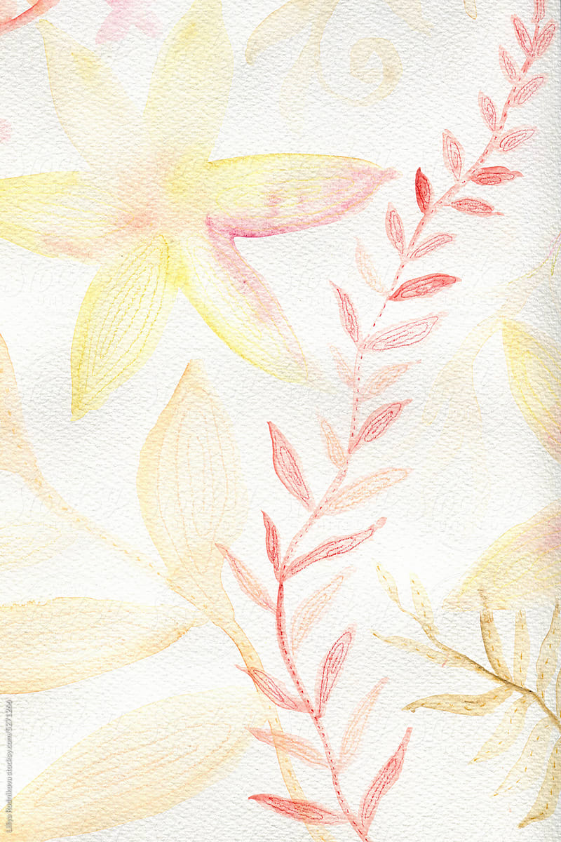Spring flowers watercolor illustration