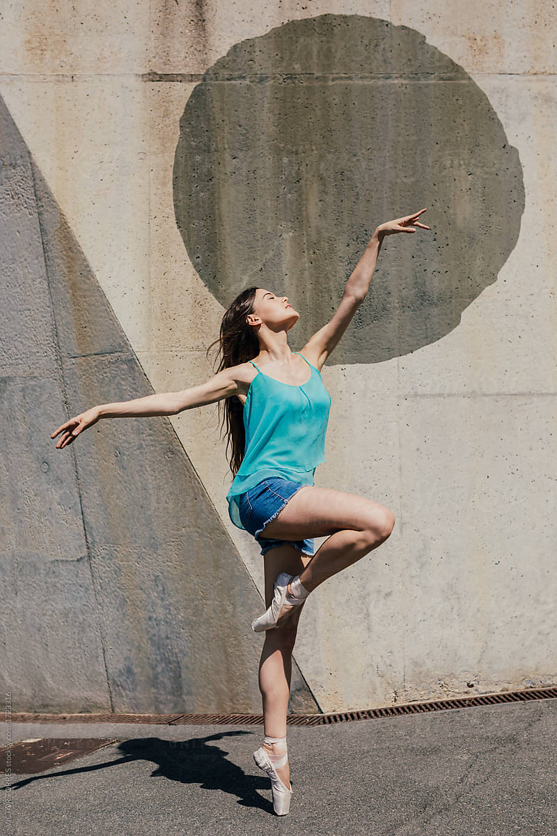 Sensual Ballet Dancer Posing On Street By VICTOR TORRES