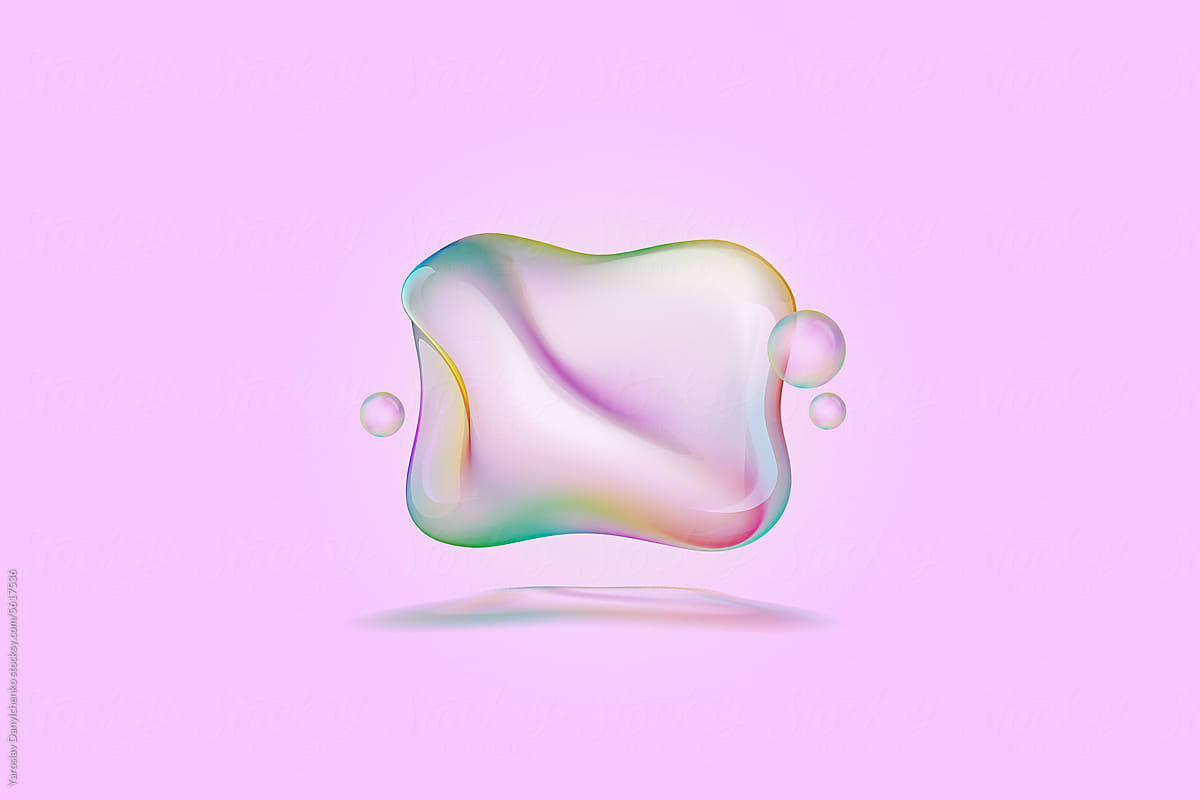 soap bubble on pink background.