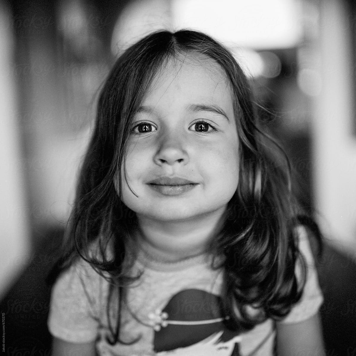 Portrait Of A Beautiful Young Girl With Big Cheeks By Jakob Lagerstedt 
