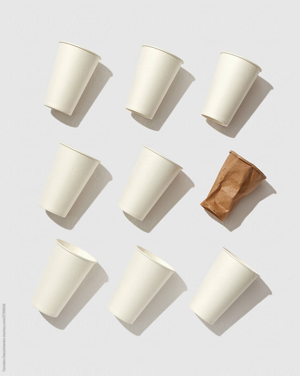 Mockup paper cups pattern.