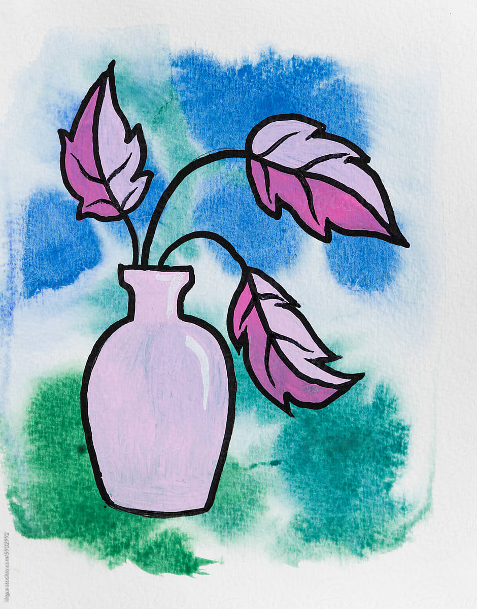 Decorative Foliage watercolor painting
