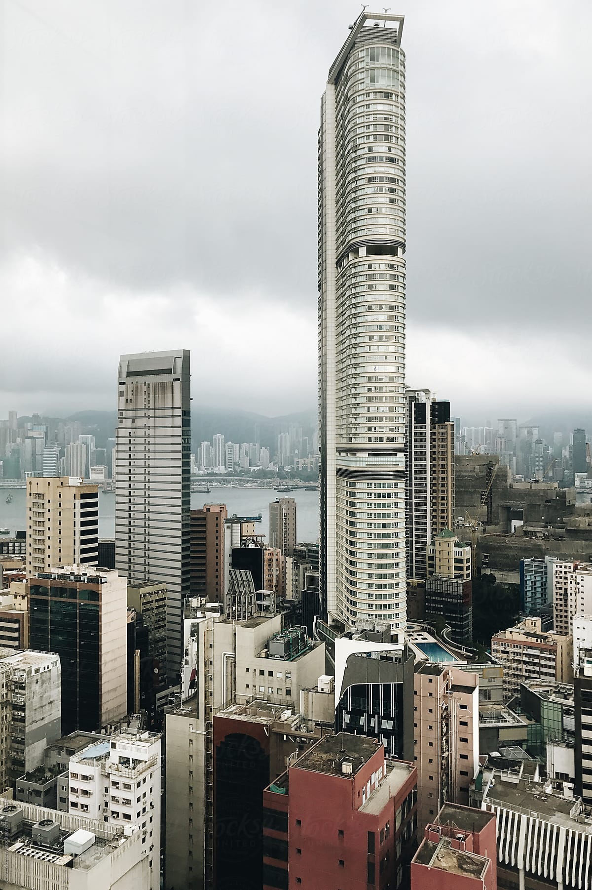 panoramic views of Hong Kong china city center metropolis downtown skyscraper buildings