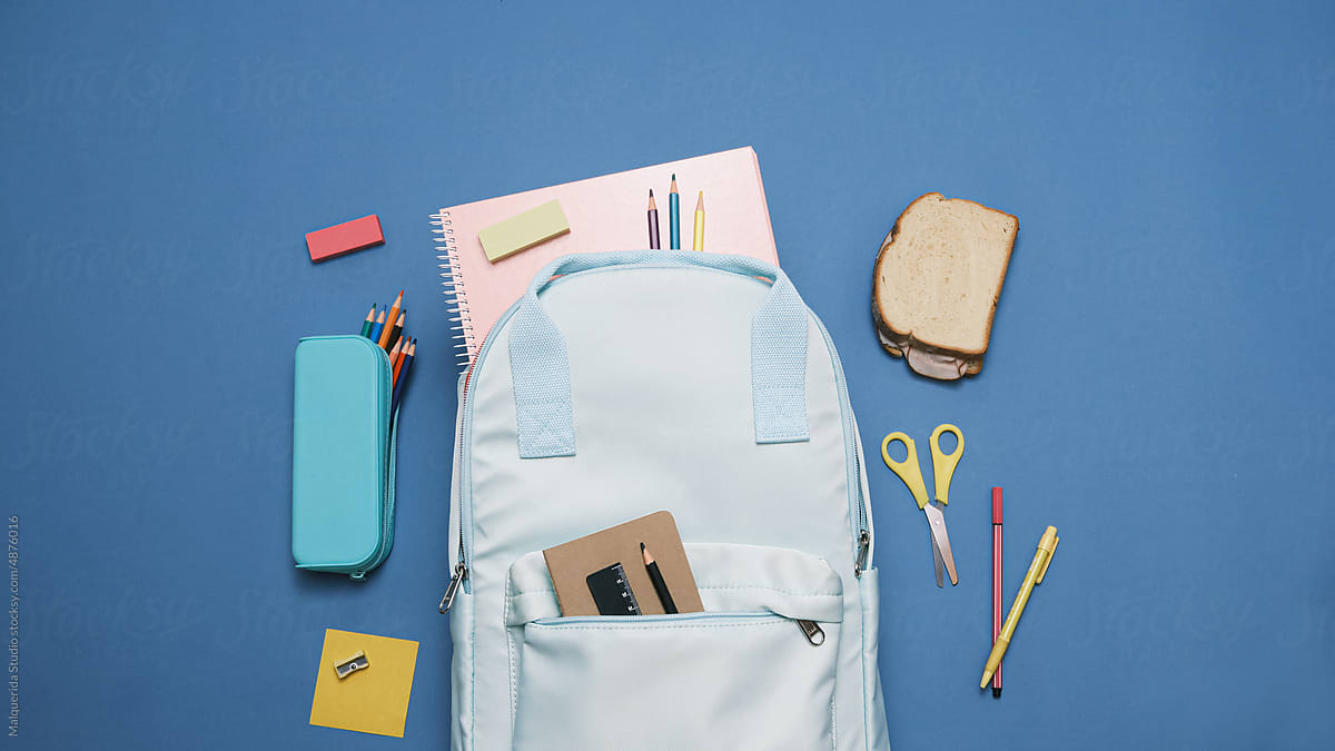 Children\'s backpack and school supplies
