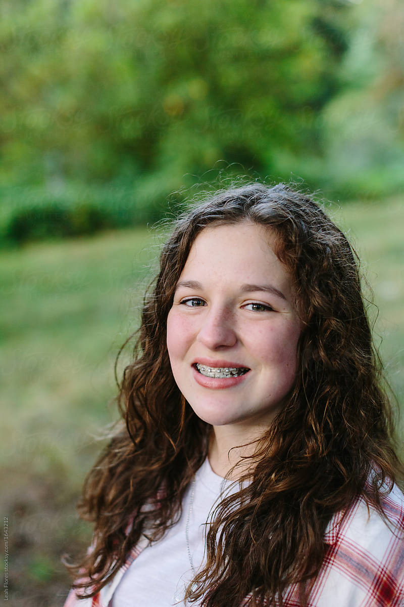 Portrait Of Young Girl With Braces Smiling By Stocksy Contributor 3809