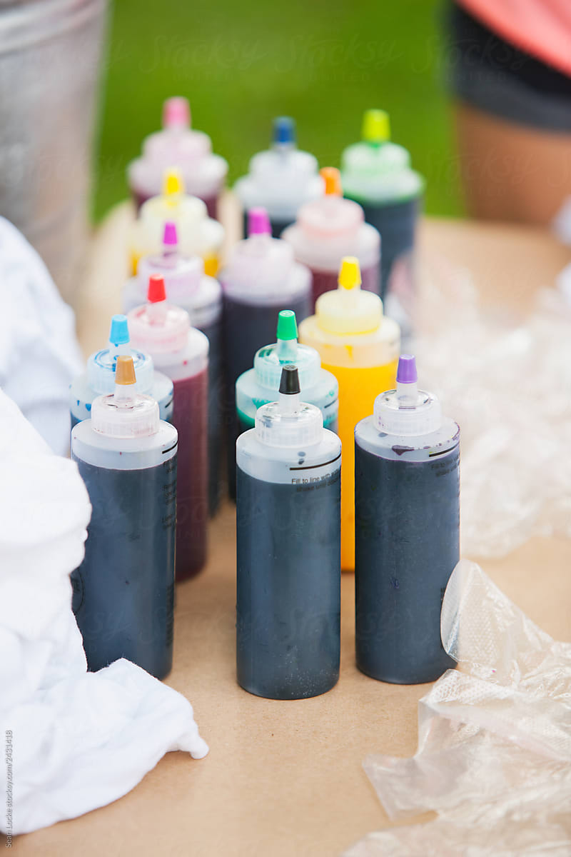 Tie Dye: Bottles Of Colorful Clothing Dye