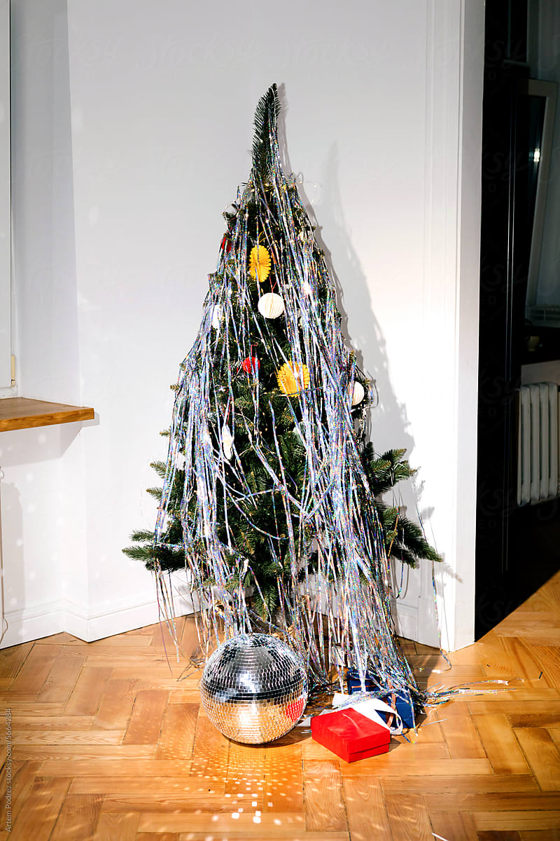 New Year\'s party mood. gifts under the Christmas tree