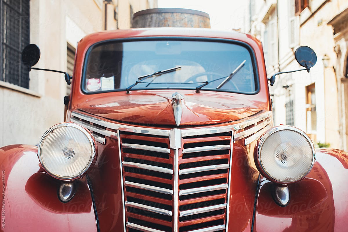 Close Up of Old-Fashioned Italian Car