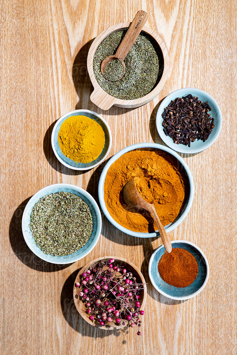 Food seasonings dry herbs and spices