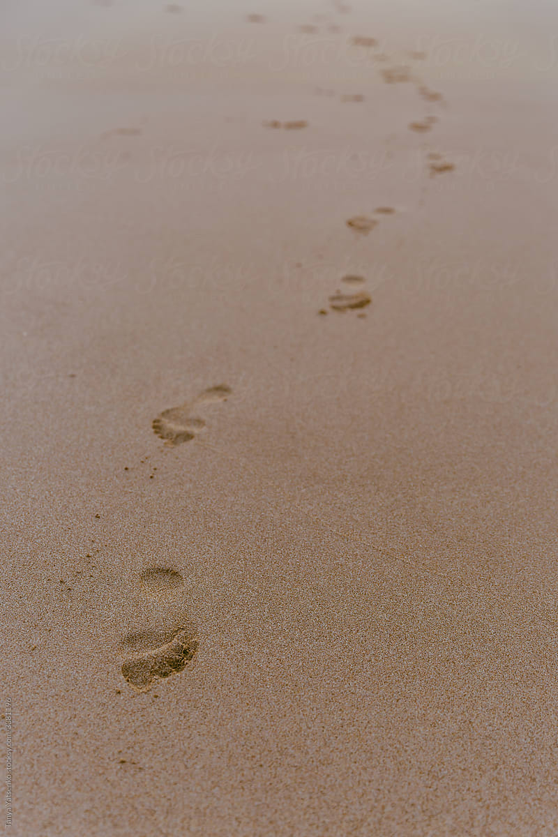 Foot prints on the sand