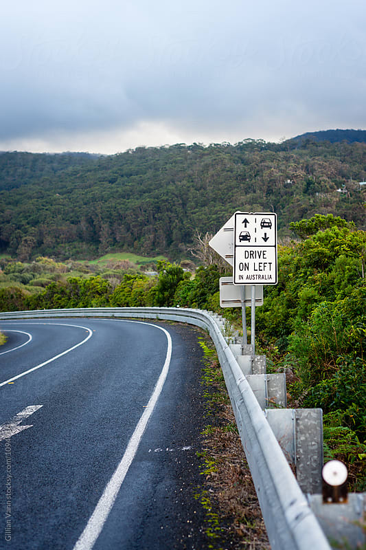 road sign for drive on the left in Australia