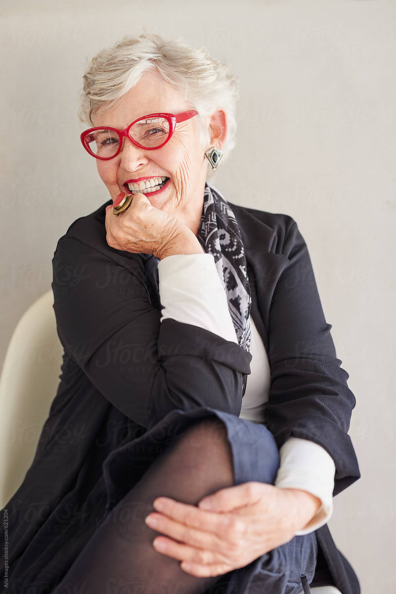 Beautiful Mature Woman Posing For A A Portrait By Stocksy Contributor