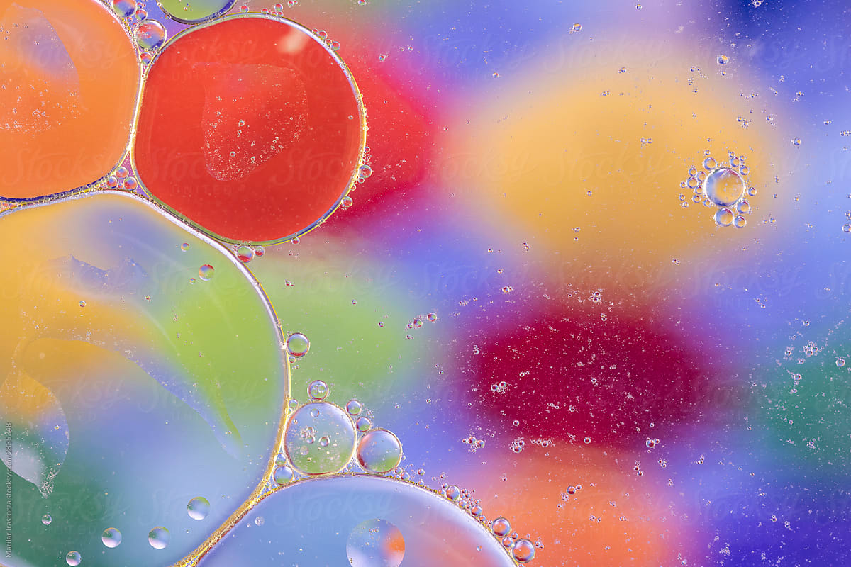 Oil And Soap Droplets Background