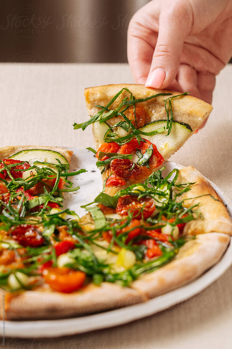 Pizza with herbs