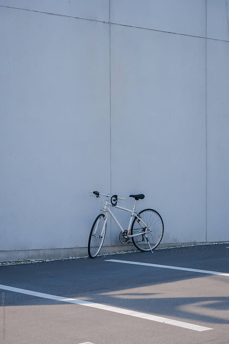 Minimalism bicycle in the parking area
