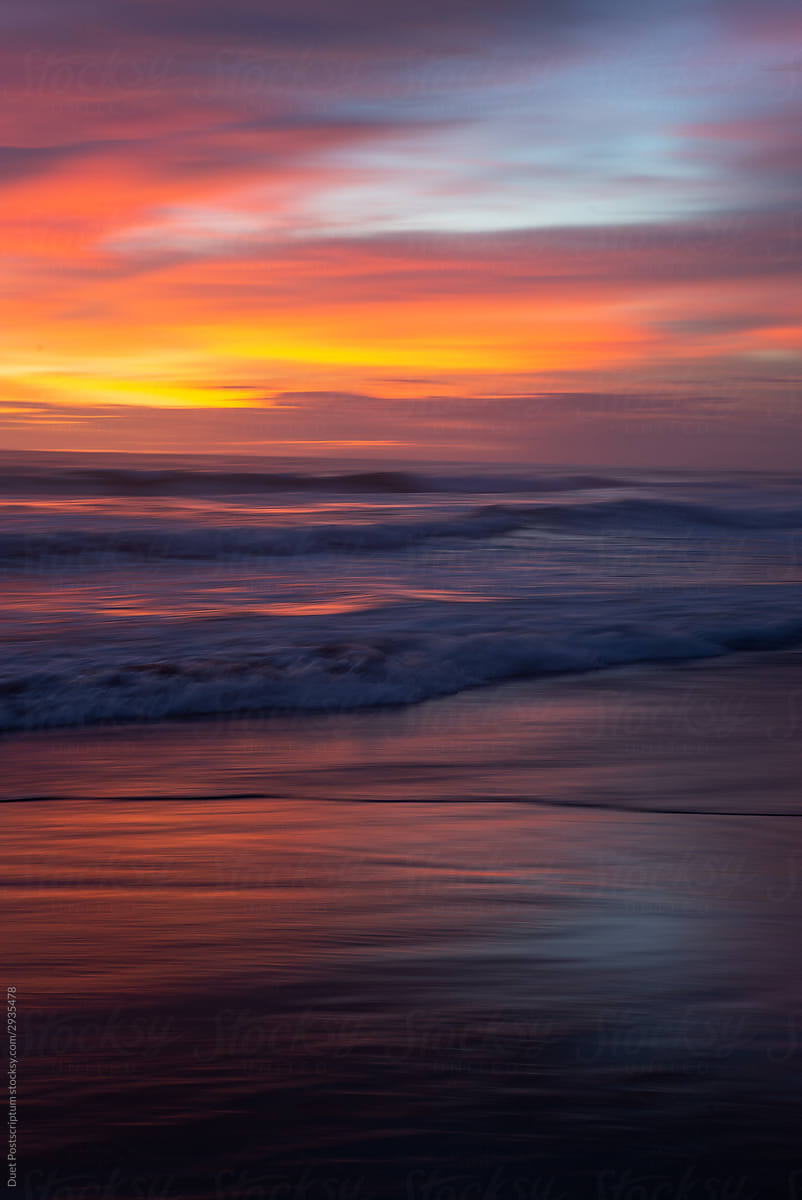 Beautiful abstract sunset on the beach