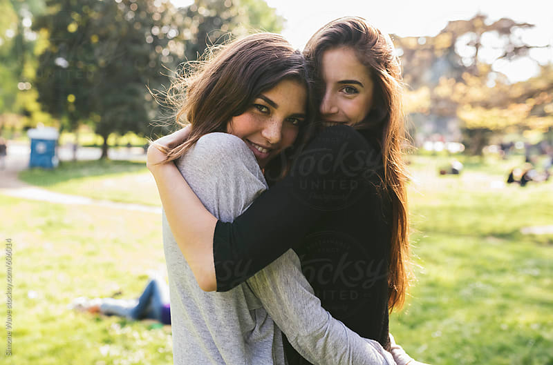 Best Friends Women Hugging In The Park By Gic Best Friend Fun Stocksy United 