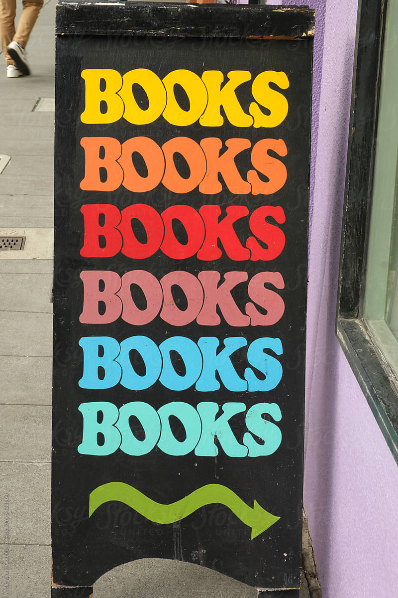 Colorful Book Store Sign