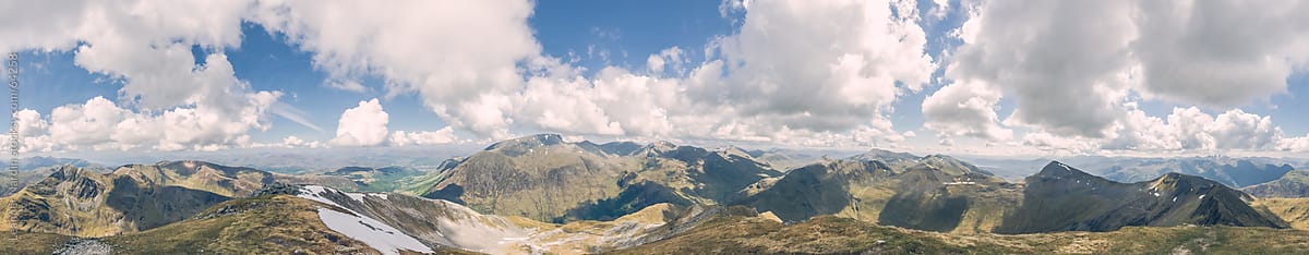 Panorama shot of scottish Mountains