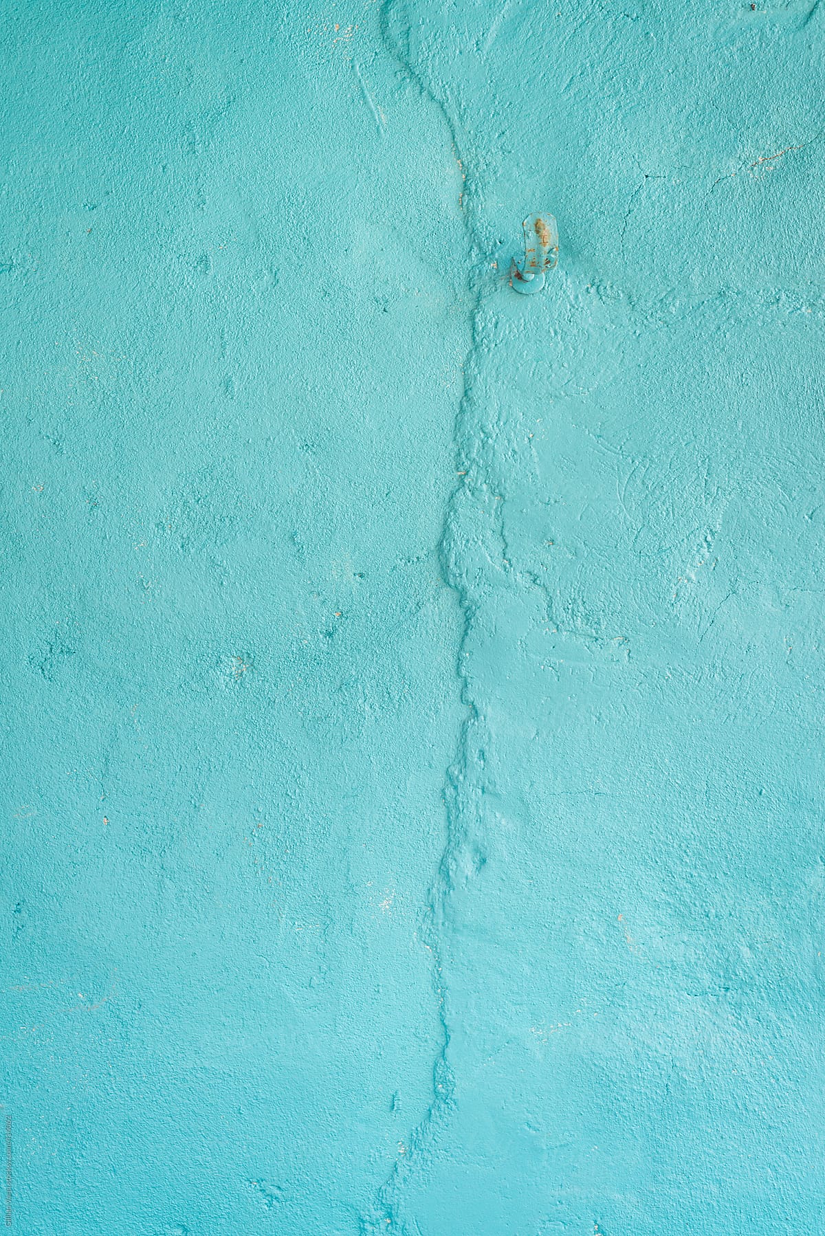 background, aqua painted wall with cracks