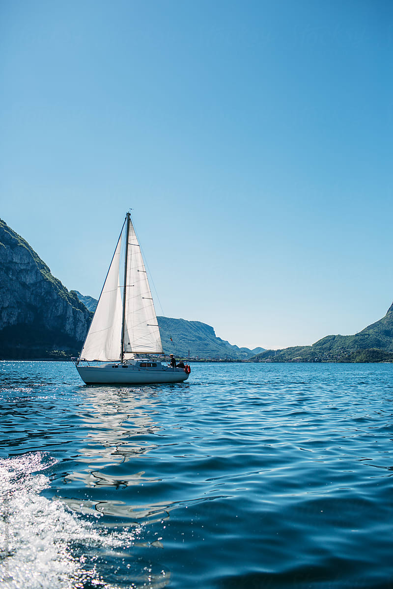 a sailboat on a lake sails 40
